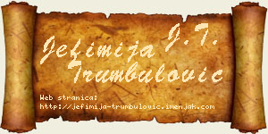Jefimija Trumbulović vizit kartica